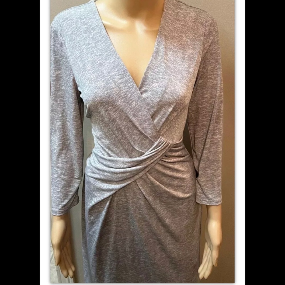 Designer Gray  LONG SLEEVE YEAR-ROUND TWIST DRESS Sz10